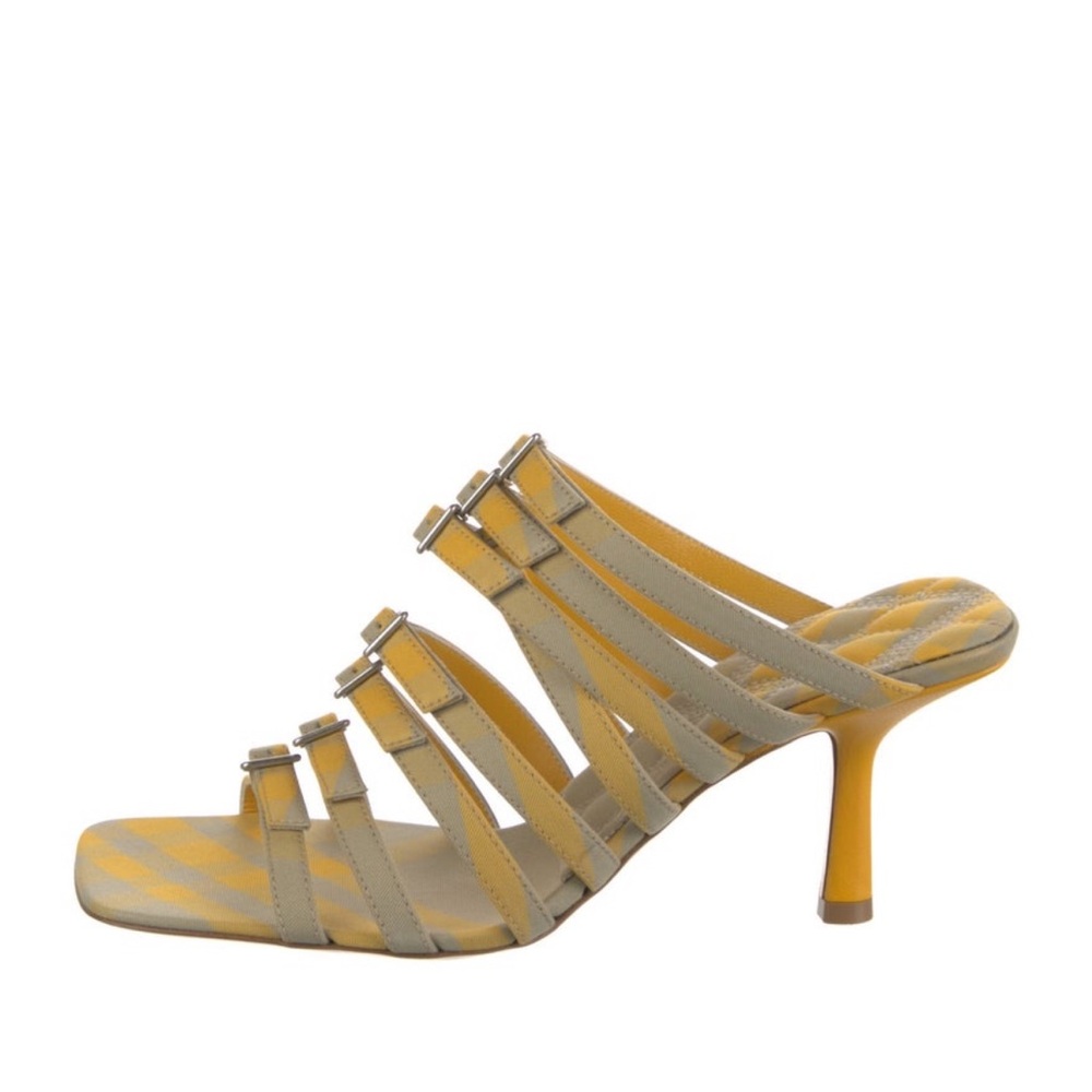 Burberry printed multi-strap mules